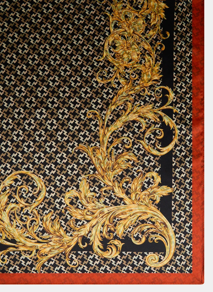 Foulard carré à imprimé géométrique