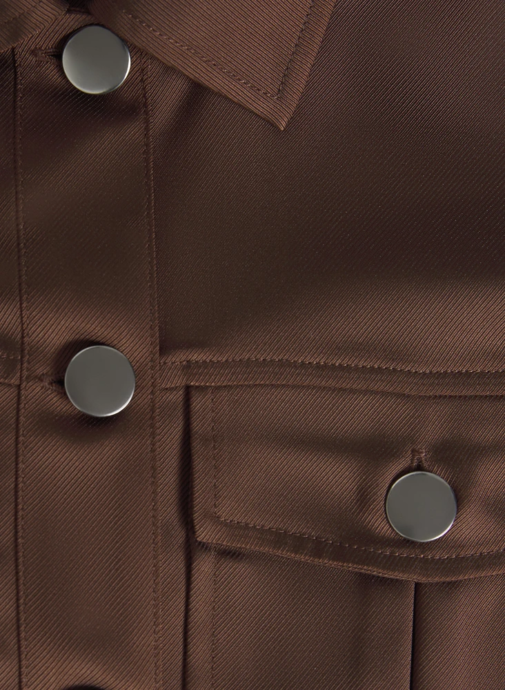 Satin Puff Sleeve Jacket