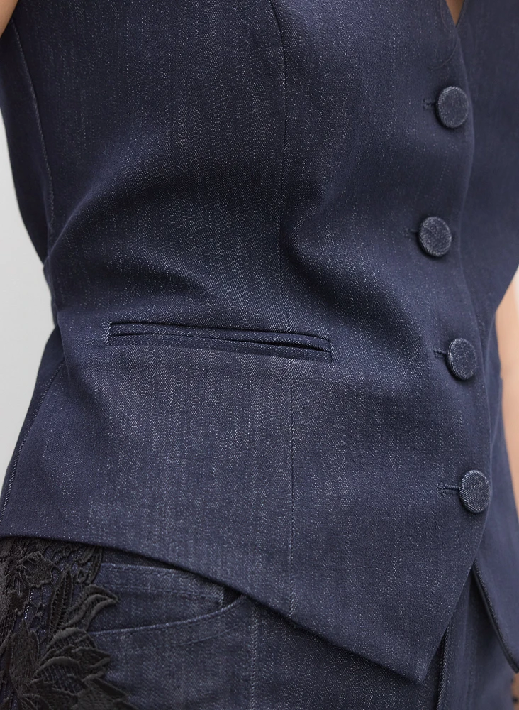 Veste en denim écourtée