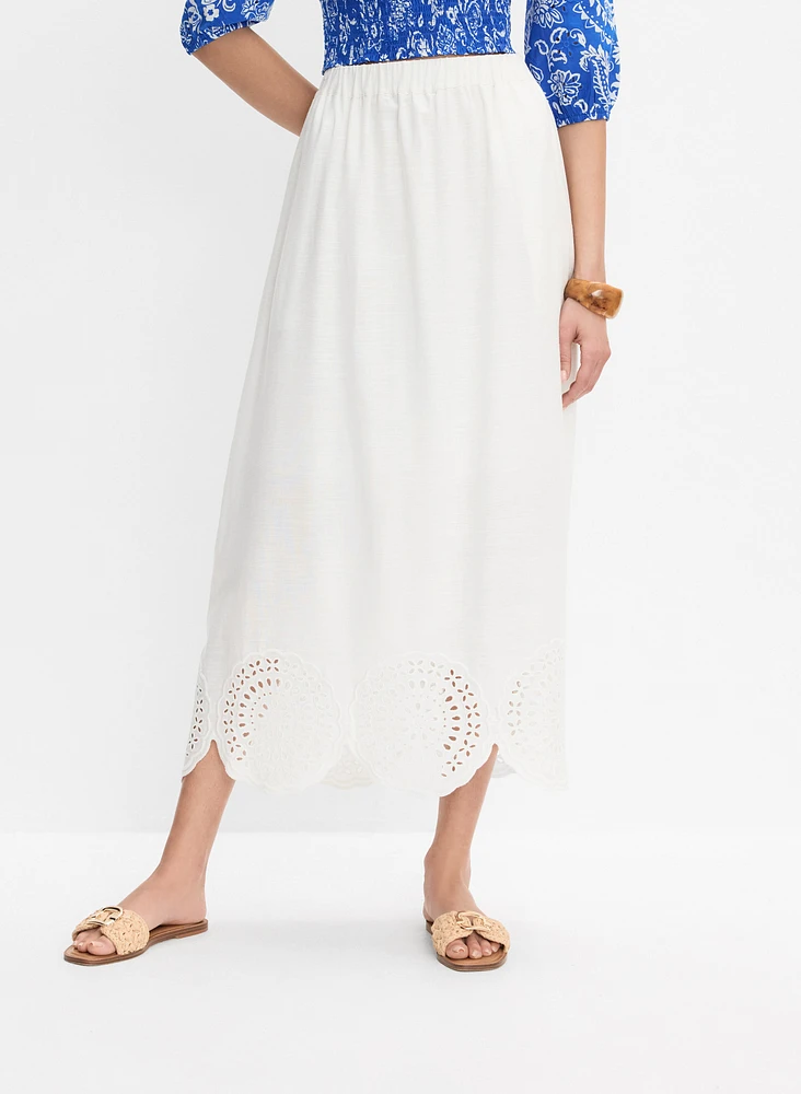 Scalloped Hem Maxi Skirt
