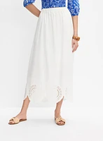 Scalloped Hem Maxi Skirt