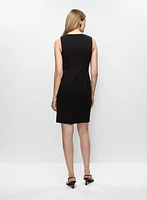Robe courte sans manches à fermeture éclair
