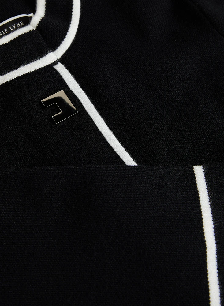 Cardigan à bordures contrastantes