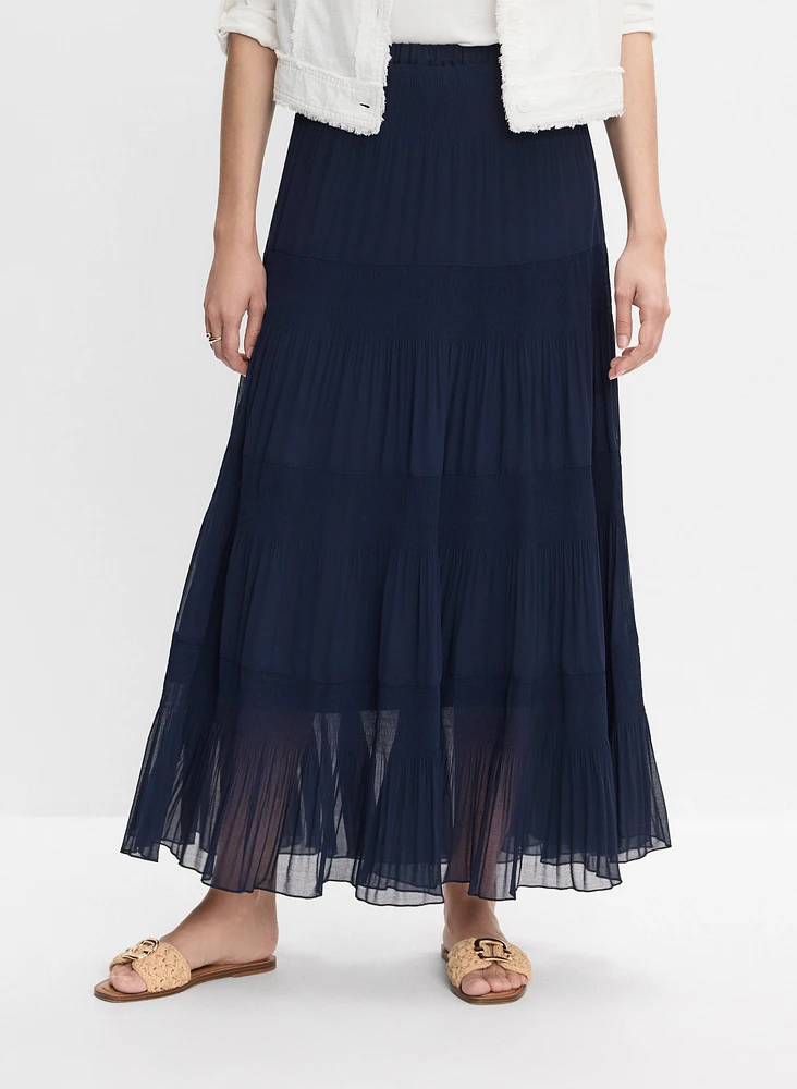 Jupe maxi en chiffon plissée