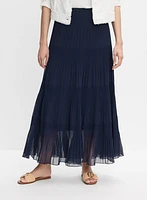Jupe maxi en chiffon plissée