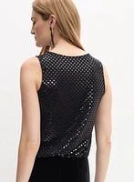 Reflective Dot Print Top