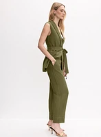 Cuffed Straight-Leg Pants
