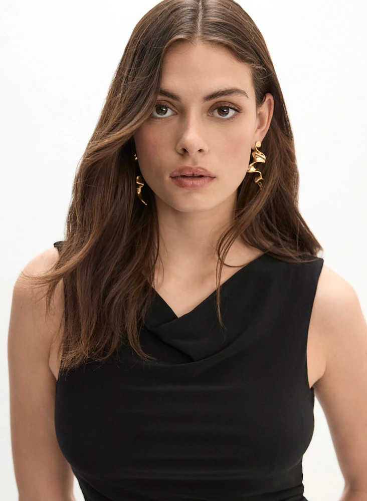 Sleeveless Cowl Neck Top