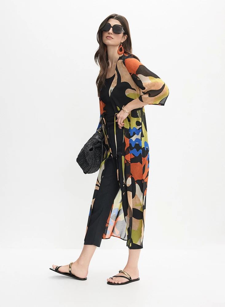 Haut maxi en chiffon imprimé