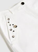 Grommet Embellished Straight-Leg Pants