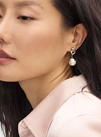 Boucles d'oreilles pendantes à fausses perles