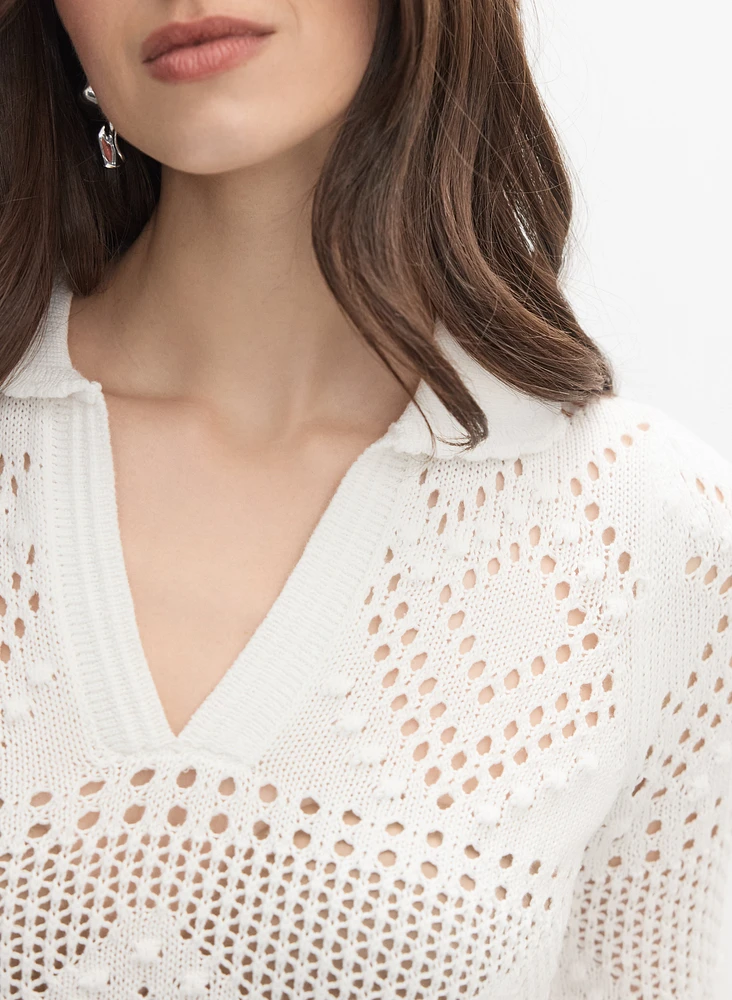 Crochet Knit Pullover