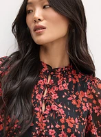 Floral Smocked Detail Blouse