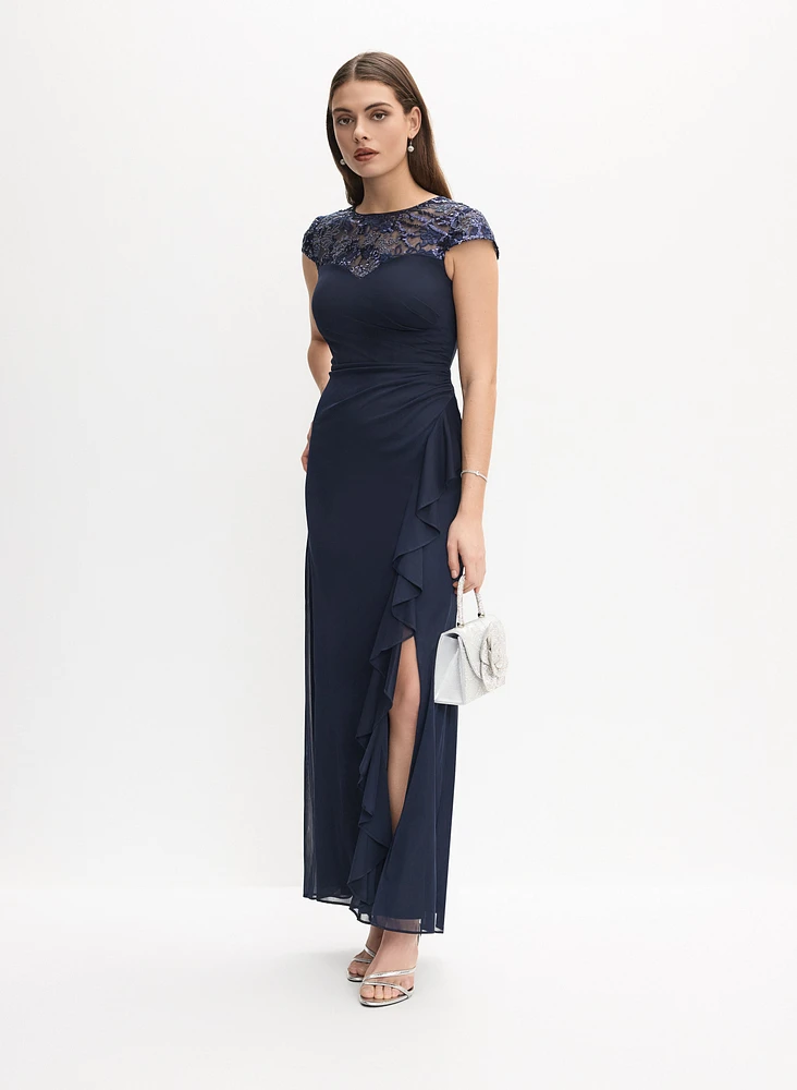 Robe à volants en cascade et paillettes