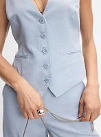 Veste sans manches en mélange de lin