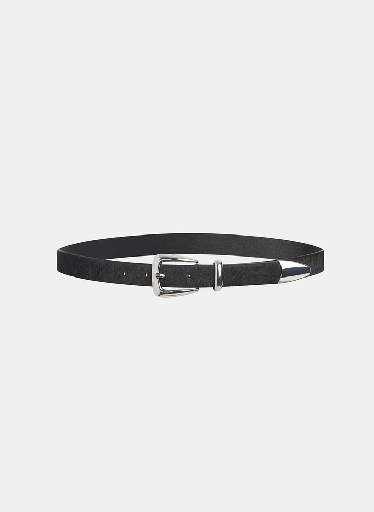 Ceinture en cuir à embout métallique