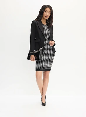 Robe pied-de-poule et veste à col cranté