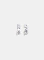 Cubic Zirconia Open-Hoop Earrings