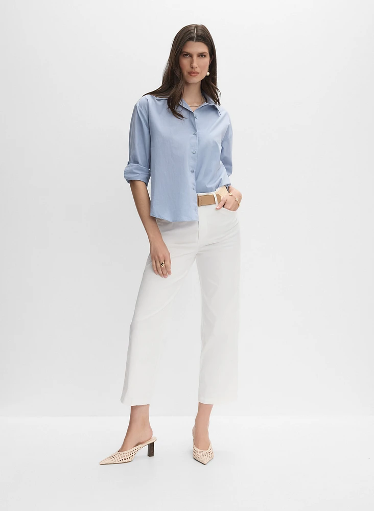 Blouse en coton à broderies arrières