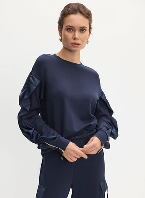 Pull volanté à fermeture éclair