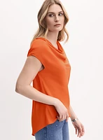 Blouse en crêpe à col bénitier