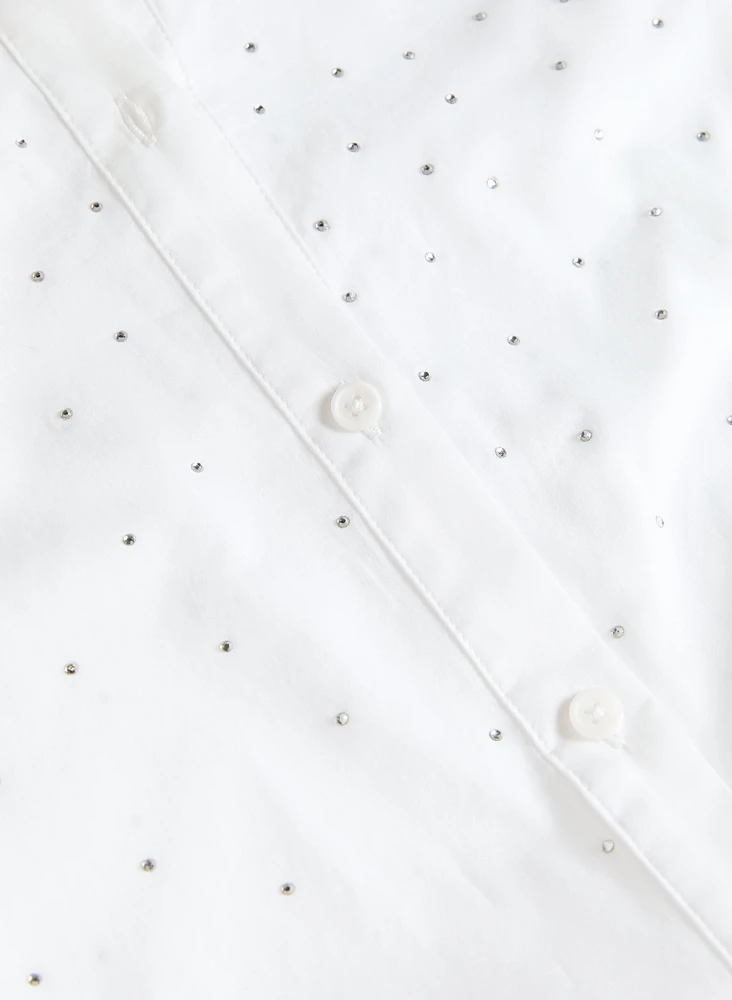 Blouse en coton ornée de pierres