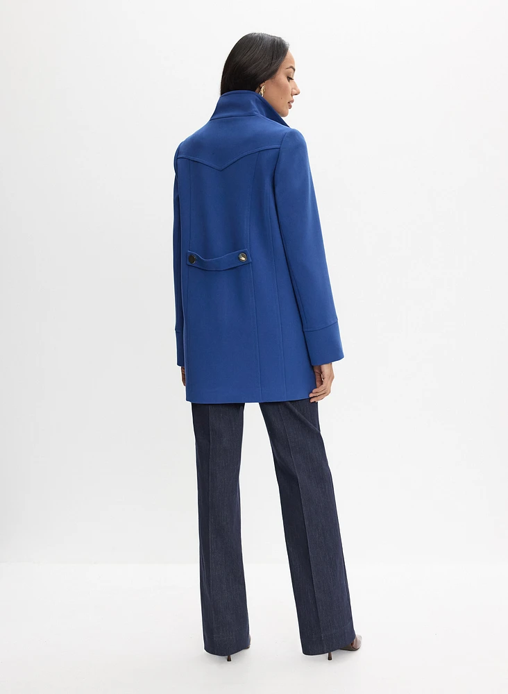 Manteau boutonné en tricotine