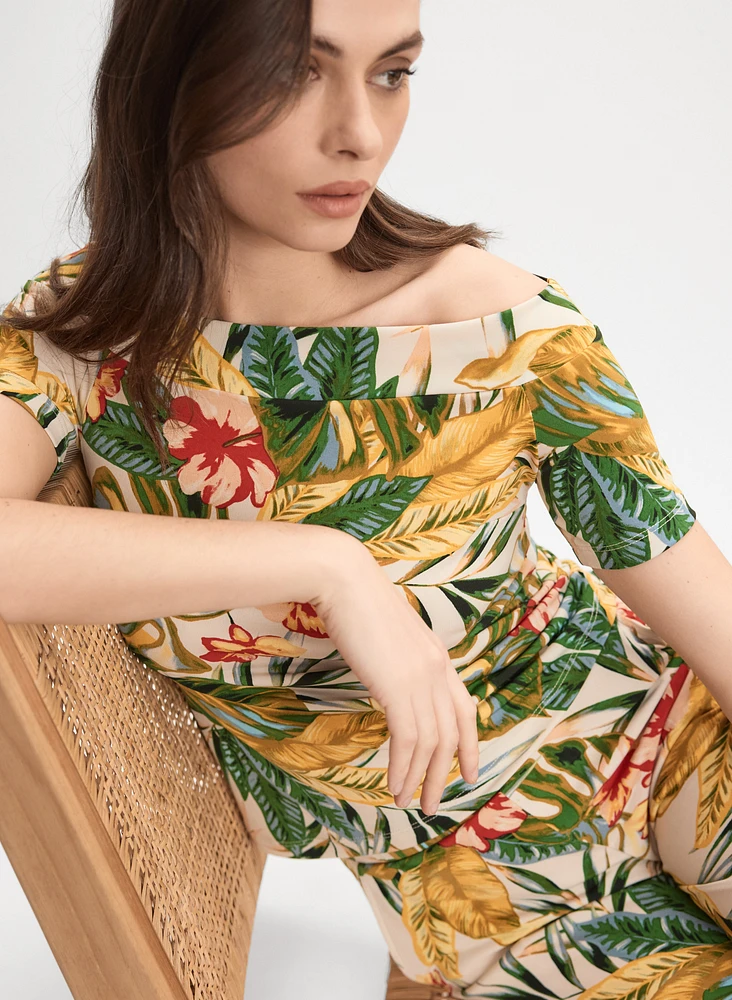 Tropical Off-Shoulder Top