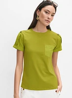 T-shirt à détail en satin