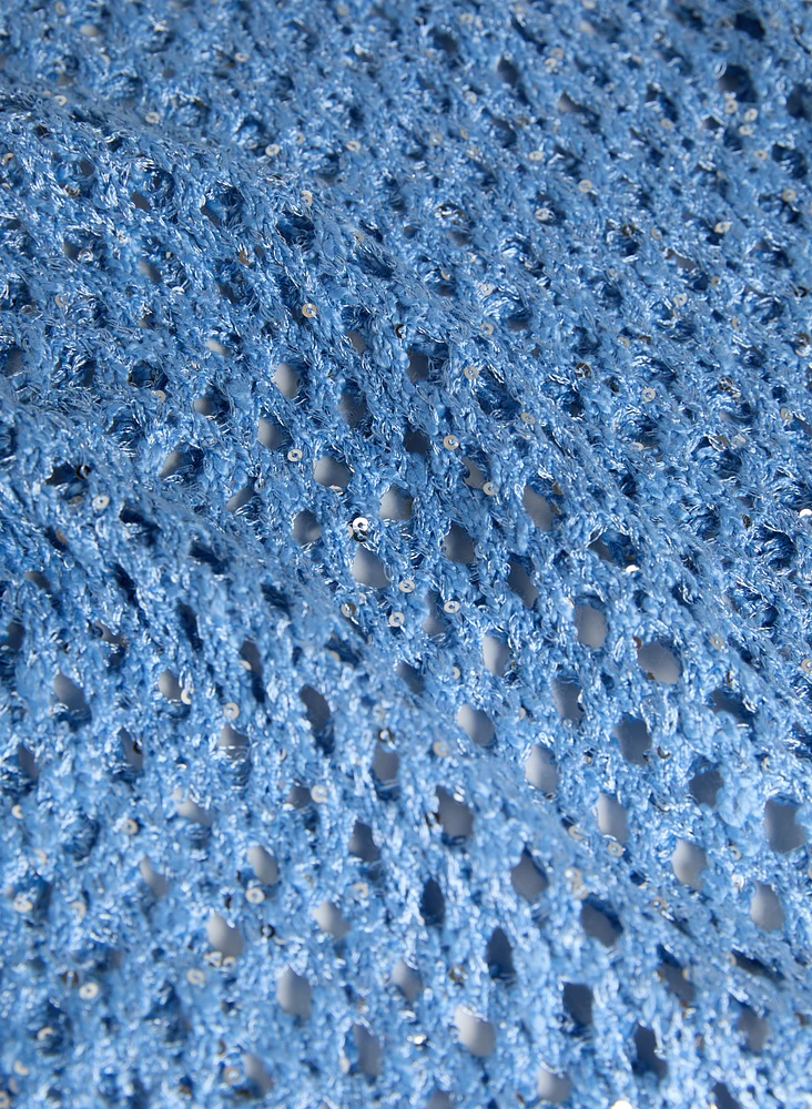Open Knit Sequin Sweater