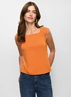 Pleated Cap Sleeve Top