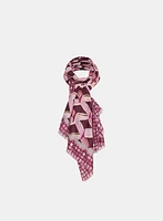 Abstract Print Metallic Detail Scarf