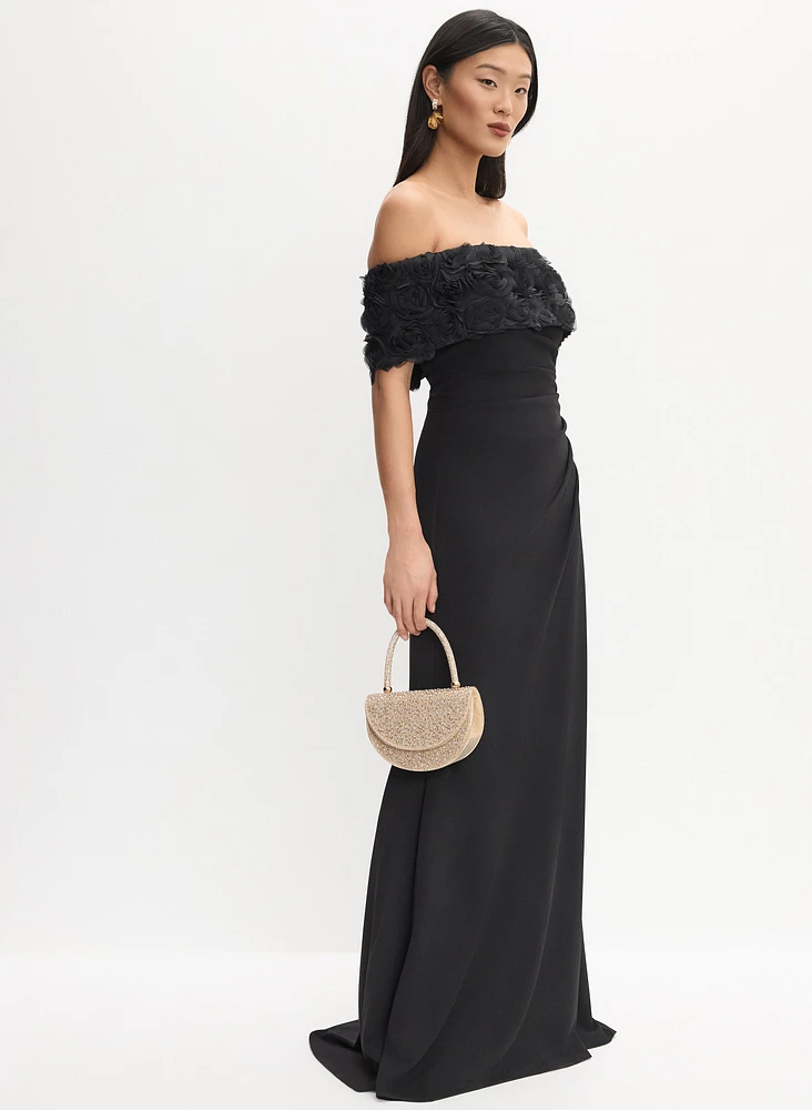 Rosette Appliqué Dress