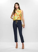 Pantalon à jambe étroite avec poches passepoilées