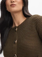 Cropped Crew Neck Cardigan