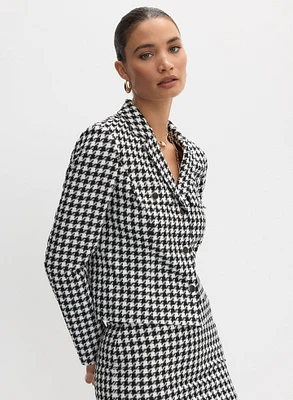 Houndstooth Print Jacket