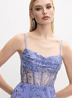 Sequin Embellished Corset Dress