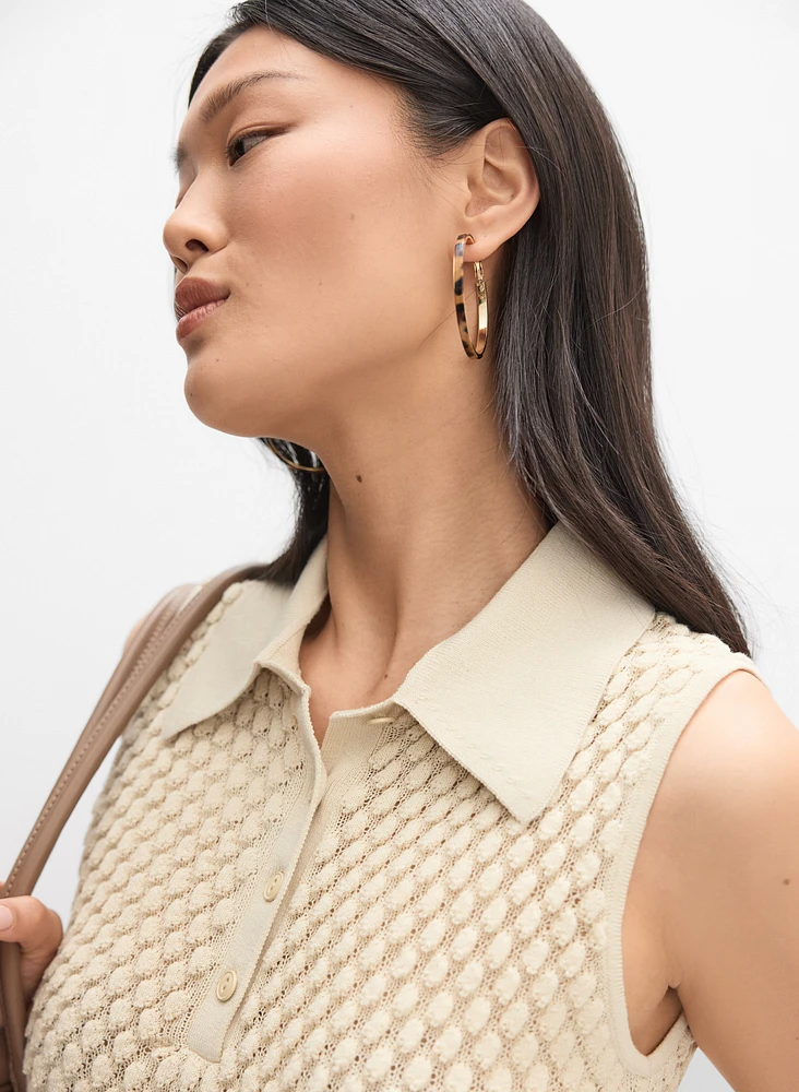 Sleeveless Polo Pullover