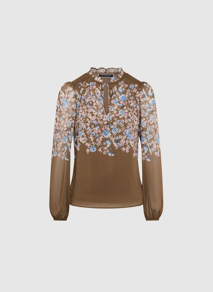 Floral Placement Print Blouse