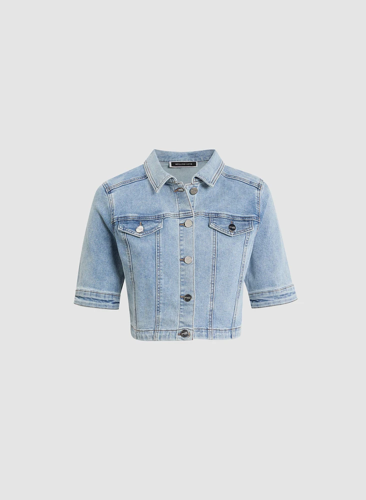 Veste Essentiels en denim écourtée
