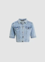 Veste Essentiels en denim écourtée
