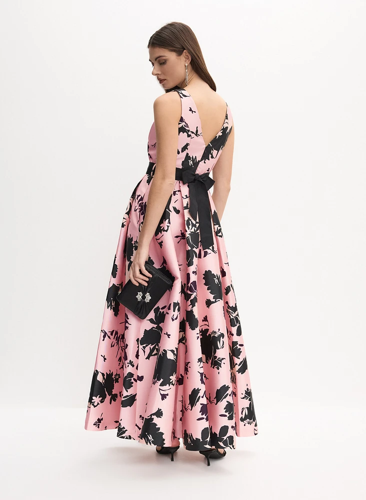 Robe de soirée florale à boucle au dos