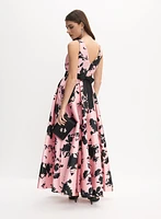 Robe de soirée florale à boucle au dos