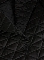Notch Collar Diamond Quilt Coat