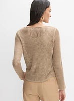 Metallic Open Knit Sweater