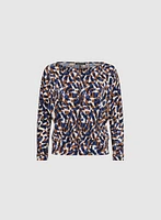 Abstract Print Crepe Top