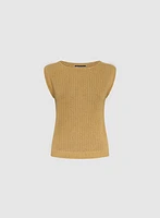 Sleeveless Open-Knit Sweater