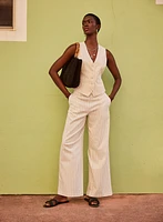 Soho Pinstripe Stretch Linen Pants