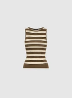 Striped Sleeveless Sweater