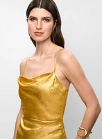 Adrianna Papell - Robe en satin à col bénitier